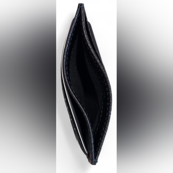 Furla Classic Credit Card Case Textured Leather In Black, New - Picture 5 of 8